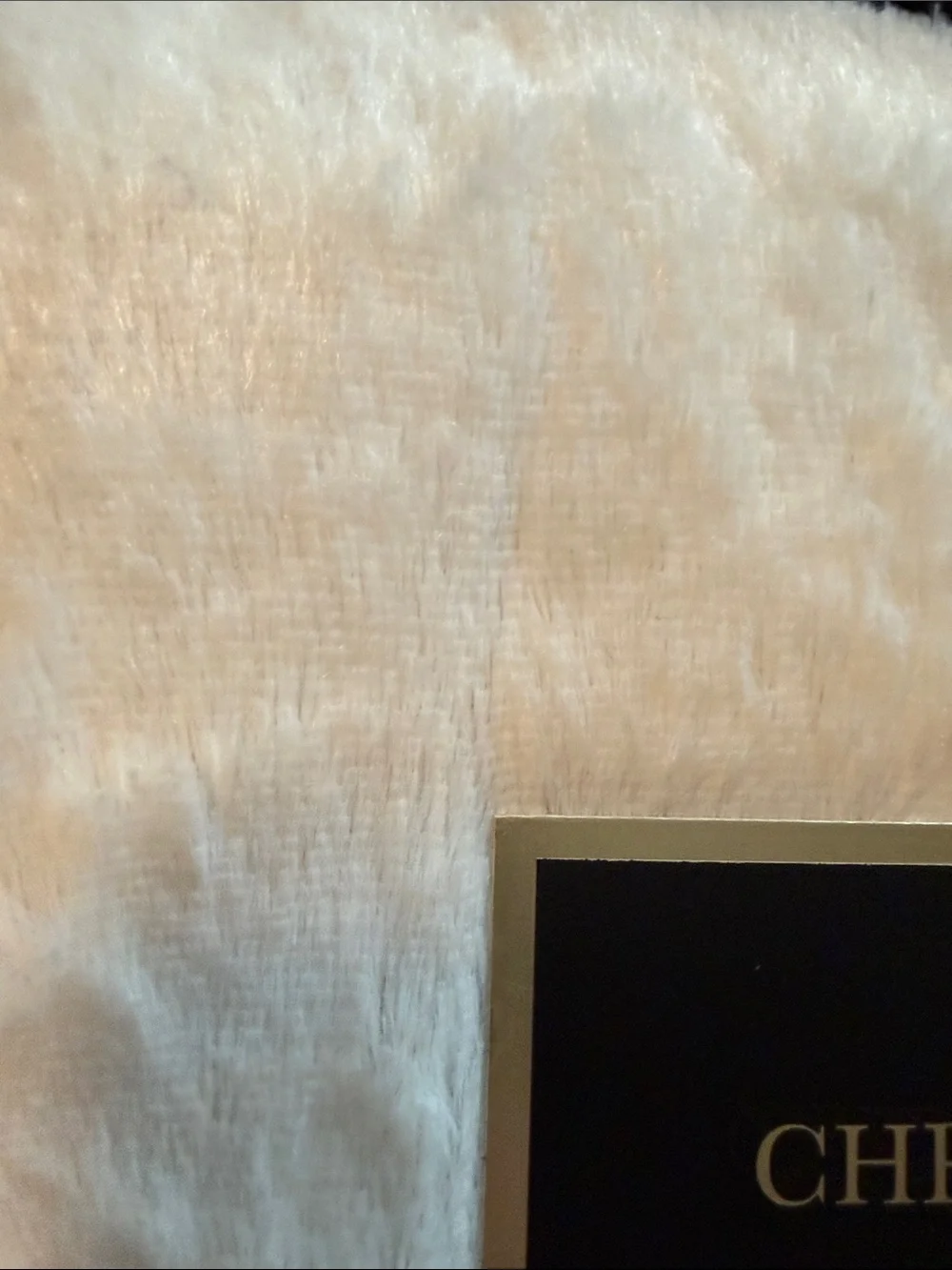 Christian Siriano Oversized Faux Fur Throw in Light Gray and Cream Washable Gift